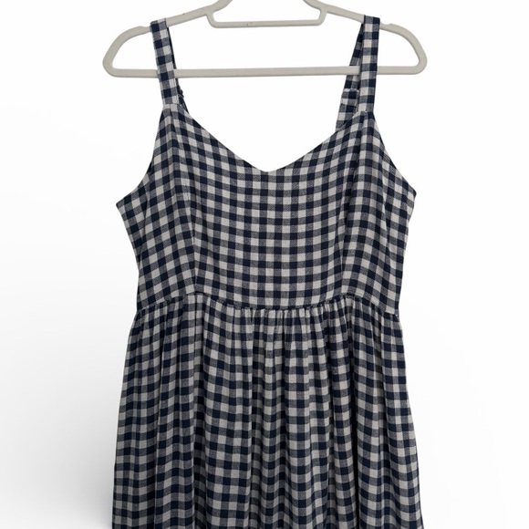 C&C California Navy Blue and White Checkered Midi Dress - Picture 5 of 7
